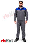 لباس کار مهندسی ایرانخودرویی طوسی سر شانه ابی thumb 1