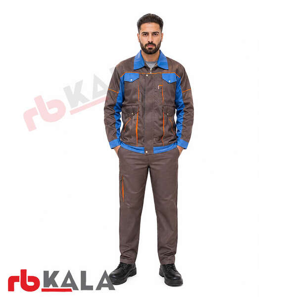 لباس کار مهندسی بوفالو طوسی_آبی